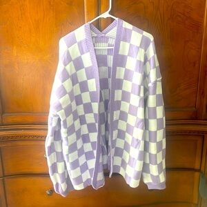 💜Purple check sweater!!